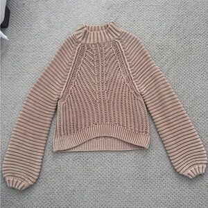 Free People Cowl Neck Sweater in Brown